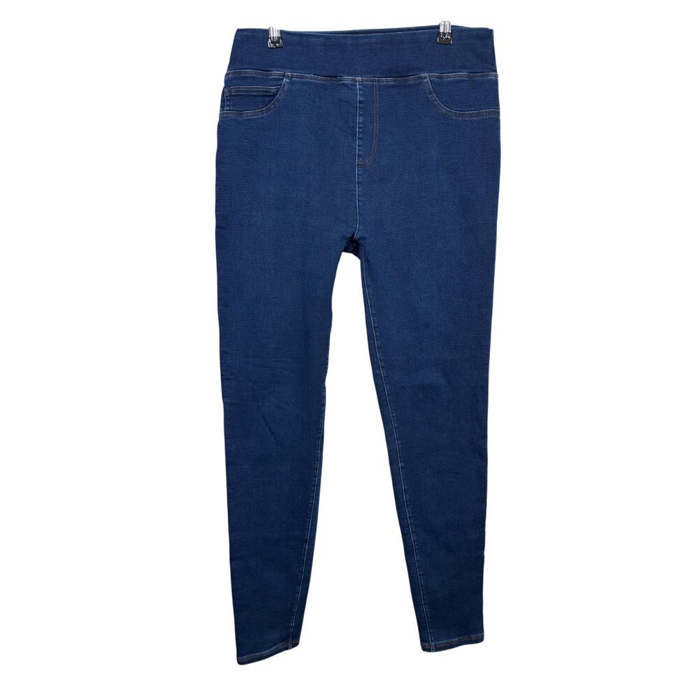 Spanx Shaping Skinny Denim Leggings Jeans Womens Large Blue High Rise Assets